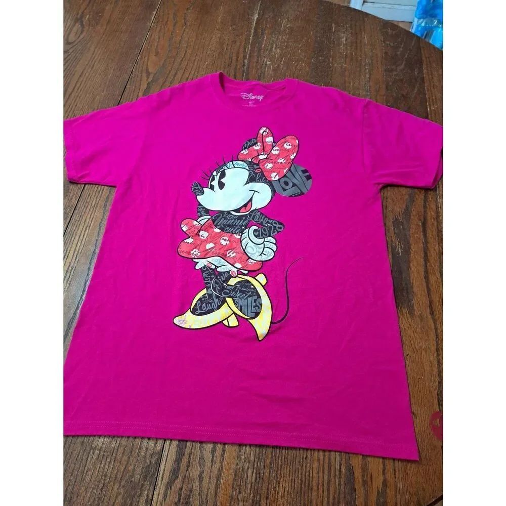 Medium Disney Minnie Mouse Short Sleeve Crew Neck Tee Tshirt Top